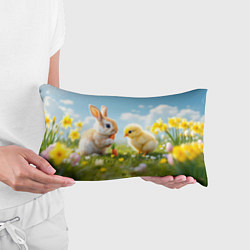 Подушка-антистресс Кролик и цыпленок встречают Пасху, цвет: 3D-принт — фото 2