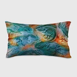 Подушка-антистресс Окаменелые динозавры, тропический зеленый, цвет: 3D-принт