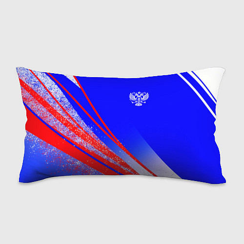 Подушка-антистресс Герб России на фоне цветов флага государства / 3D-принт – фото 1