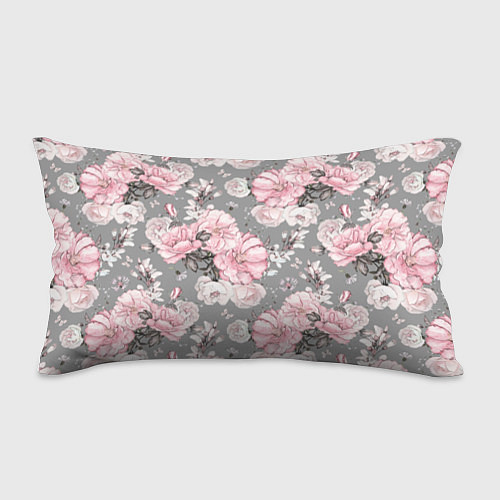 Подушка-антистресс Розовые розы на сером / 3D-принт – фото 1