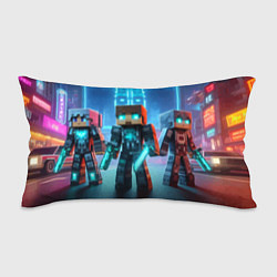 Подушка-антистресс Minecraft - ai art neon glow, цвет: 3D-принт