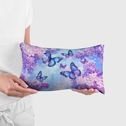 Подушка-антистресс Бабочки и сирень - нежная голубая живопись, цвет: 3D-принт — фото 2