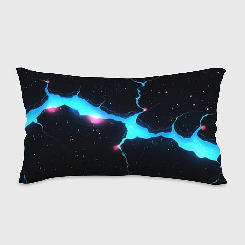 Подушка-антистресс Голубой разлом в черной текстуре / 3D-принт – фото 1