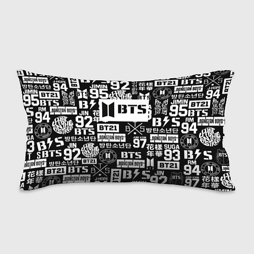 Подушка-антистресс Bangtan Boys pattern black / 3D-принт – фото 1