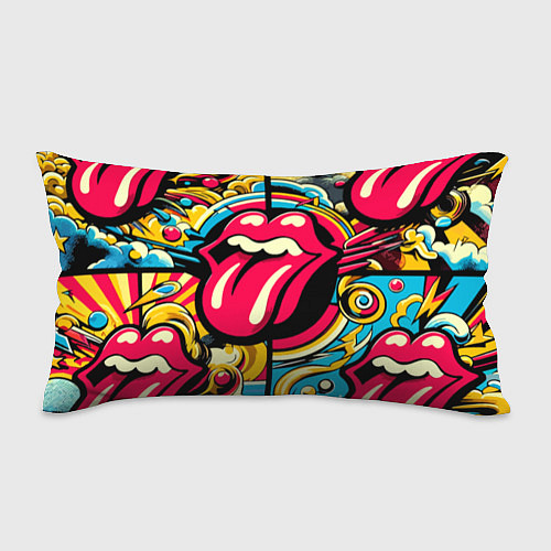 Подушка-антистресс Rolling Stones logo - pop art pattern / 3D-принт – фото 1