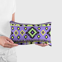Подушка-антистресс Геометрический сиренево желтый орнамент ацтеков, цвет: 3D-принт — фото 2