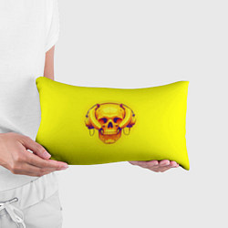 Подушка-антистресс Yellow bananas skull - cyberpunk, цвет: 3D-принт — фото 2
