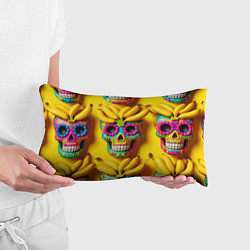 Подушка-антистресс Мексиканские черепа и бананы - паттерн, цвет: 3D-принт — фото 2
