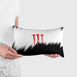 Подушка-антистресс Monster energy чёрно белые краски, цвет: 3D-принт — фото 2