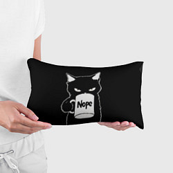 Подушка-антистресс Angry black cat nope, цвет: 3D-принт — фото 2