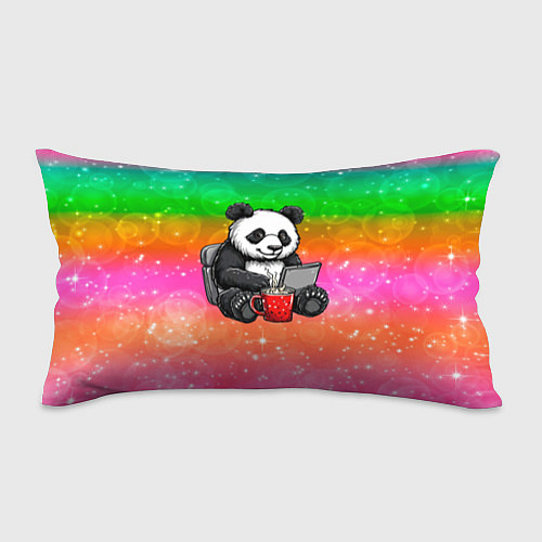 Подушка-антистресс Панда с кофе за ноутом / 3D-принт – фото 1