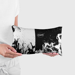 Подушка-антистресс Nasa черно белый огонь, цвет: 3D-принт — фото 2