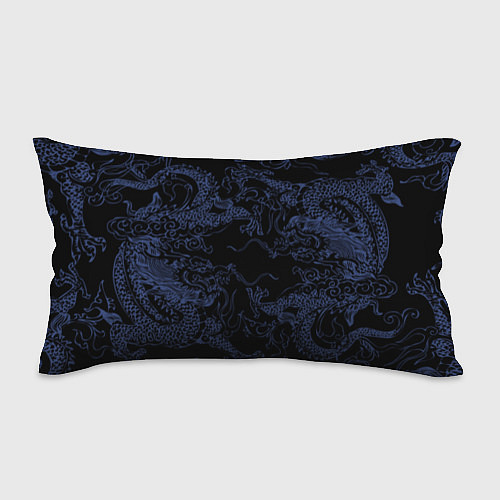 Подушка-антистресс Синий дракон на черном / 3D-принт – фото 1