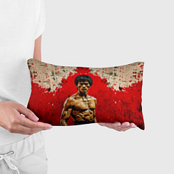 Подушка-антистресс Брюс Ли на красном, цвет: 3D-принт — фото 2