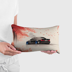 Подушка-антистресс Черная БМВ и сакура, цвет: 3D-принт — фото 2