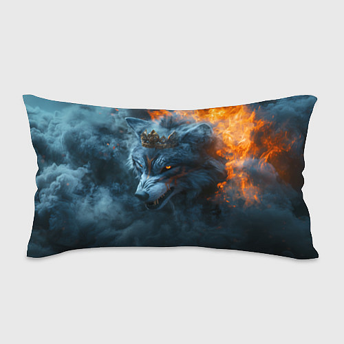 Подушка-антистресс Волк в короне в огне / 3D-принт – фото 1
