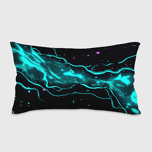 Подушка-антистресс Голубые неоновые волны текстура / 3D-принт – фото 1