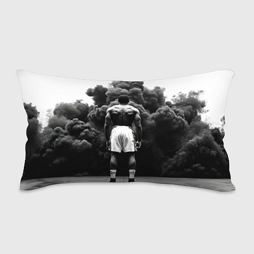 Подушка-антистресс Мухаммед Али в черном дыму / 3D-принт – фото 1