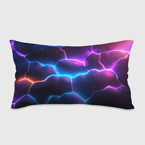 Подушка-антистресс Синие и фиолетовые молнии в разломе / 3D-принт – фото 1