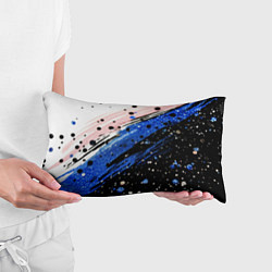 Подушка-антистресс Черно-синяя краска на белом, цвет: 3D-принт — фото 2