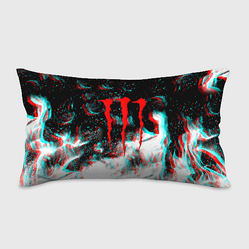 Подушка-антистресс Monster energy огонь глитч / 3D-принт – фото 1