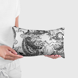 Подушка-антистресс Татуировка дракона на белом, цвет: 3D-принт — фото 2