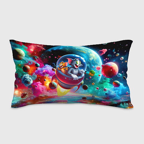 Подушка-антистресс Том и Джерри летят в ракете - нейроарт / 3D-принт – фото 1