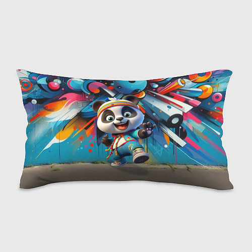 Подушка-антистресс Funny panda cub on a graffiti background / 3D-принт – фото 1