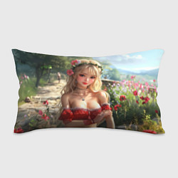 Подушка-антистресс Милая блондинка с цветами