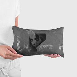 Подушка-антистресс Девушка на фоне гличей, цвет: 3D-принт — фото 2