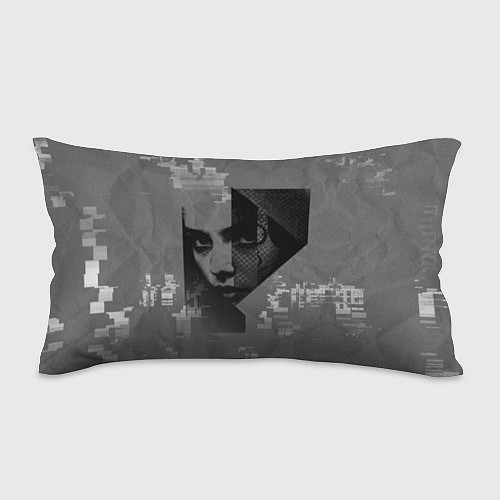 Подушка-антистресс Девушка на фоне гличей / 3D-принт – фото 1