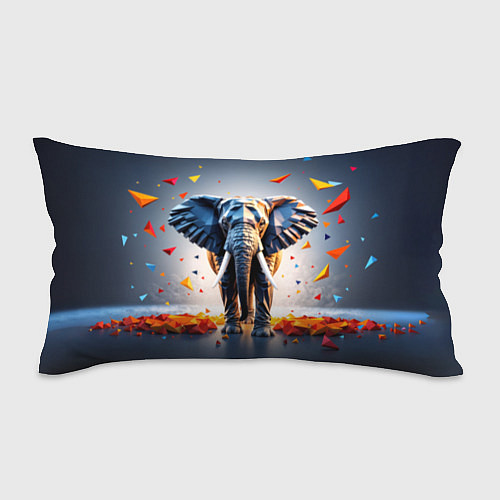 Подушка-антистресс Геометрический слон и цветные полигоны / 3D-принт – фото 1