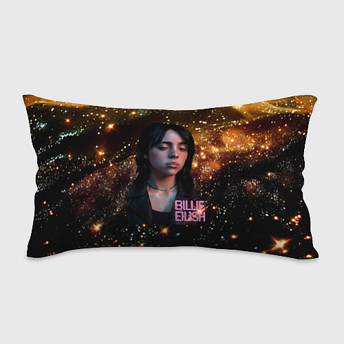 Подушка-антистресс Билли Айлиш с блестками на фоне / 3D-принт – фото 1