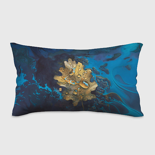 Подушка-антистресс Осенний лист с каплями акварельный - крупный арт / 3D-принт – фото 1