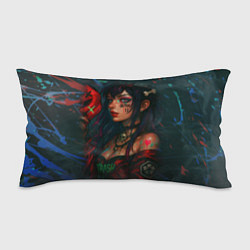 Подушка-антистресс Девушка с маской киберпанк, цвет: 3D-принт
