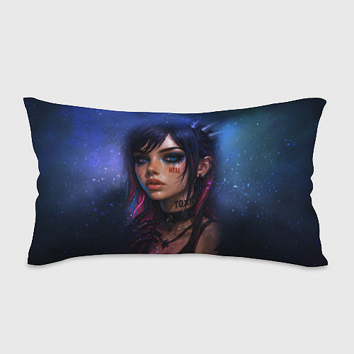 Подушка-антистресс Девушка неформалка cosmic hell goth / 3D-принт – фото 1