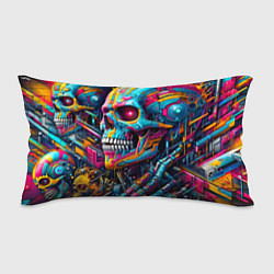 Подушка-антистресс Cyber skull - pattern, цвет: 3D-принт