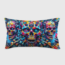 Подушка-антистресс Кибер череп - нейроарт паттерн