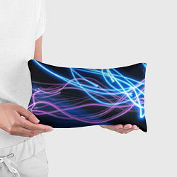 Подушка-антистресс Неоновая абстракция на темном, цвет: 3D-принт — фото 2