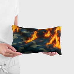 Подушка-антистресс Огонь на камуфляжной ткани, цвет: 3D-принт — фото 2