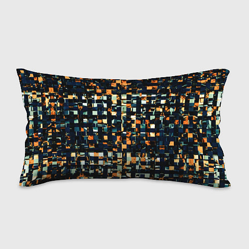 Подушка-антистресс Тёмный синий с оранжевым кубики абстракция / 3D-принт – фото 1