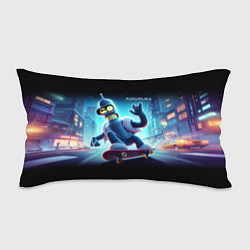 Подушка-антистресс Bender is a skateboarder in neon street - ai art