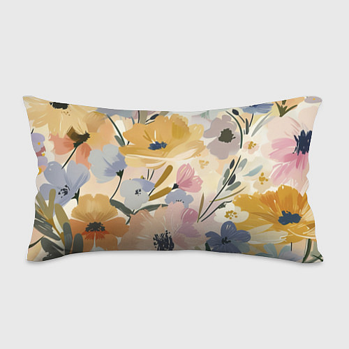 Подушка-антистресс Цветы акварель / 3D-принт – фото 1