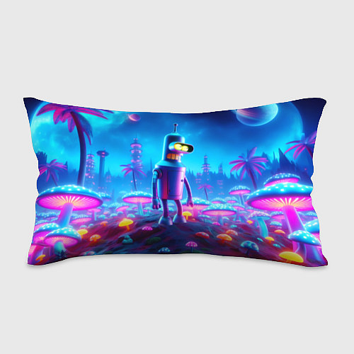 Подушка-антистресс Бендер на сказочной неоновой грибной планете - ней / 3D-принт – фото 1