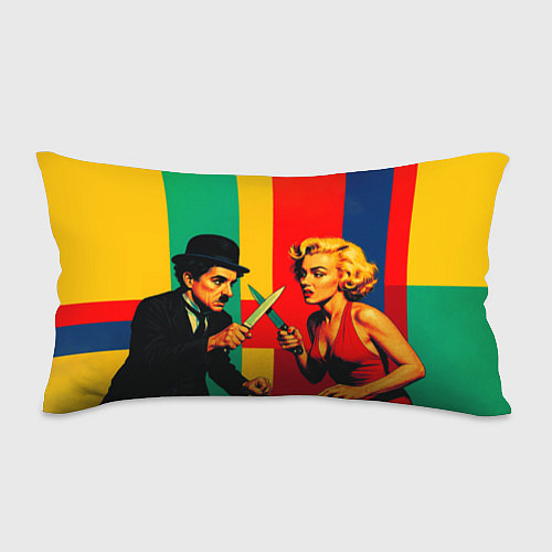 Подушка-антистресс Чарли Чаплин против Мэрилин Монро поп-арт / 3D-принт – фото 1