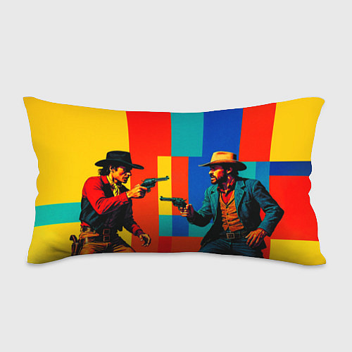 Подушка-антистресс Перестрелка ковбоев поп-арт / 3D-принт – фото 1