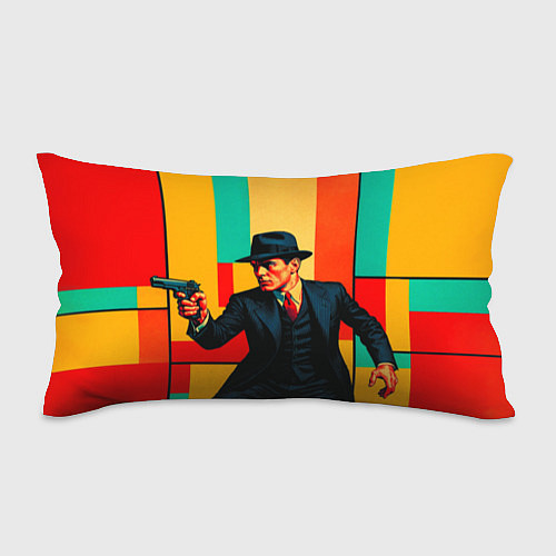 Подушка-антистресс Мужчина с пистолетом поп-арт / 3D-принт – фото 1