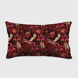 Подушка-антистресс Бордовая готика с сердцем, лилиями и мотыльками