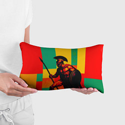 Подушка-антистресс Спартанский воин поп-арт, цвет: 3D-принт — фото 2