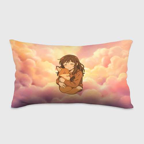 Подушка-антистресс Девочка обнимает лисичку / 3D-принт – фото 1